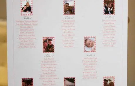 Personalised table plan