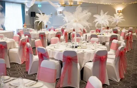 Coral and white themed wedding